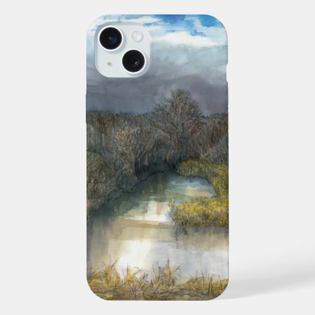 Funda Para iPhone estanque de otoño (Reverso )