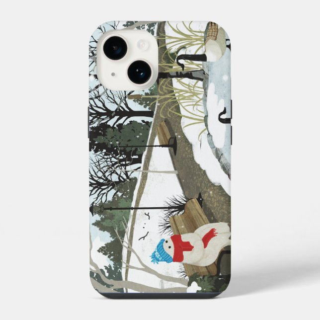 Funda Para iPhone Estanque de patos - Invierno (Reverso )