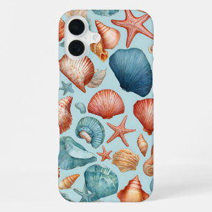Funda Para iPhone 16 Plus Estanques costeros y patrón de pez estrella