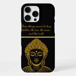 Funda Para iPhone 16 Pro Max Estatua de Buda dorado en un entorno tranquilo