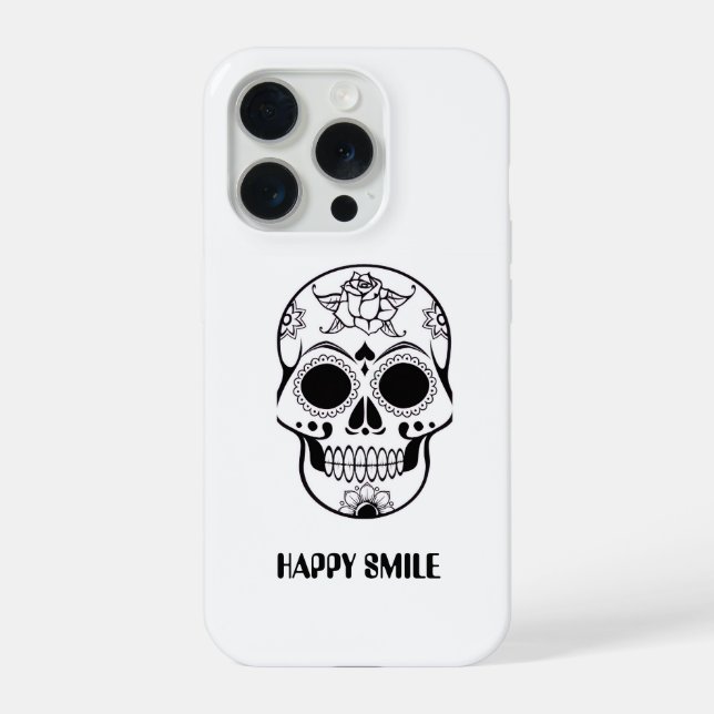 Funda Para iPhone Este diseño de cráneo con sonrisa feliz  (Reverso )
