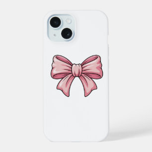 Funda para iPhone estética Coquette con lazo rosa 