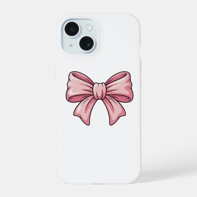 Funda para iPhone estética Coquette con lazo rosa  (Reverso )