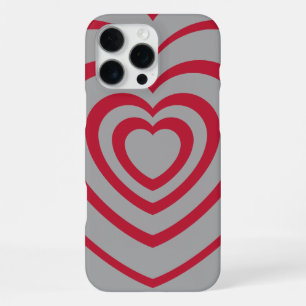 Funda Para iPhone 16 Pro Max Estética del corazón rojo y gris estratificado