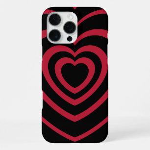 Funda Para iPhone 16 Pro Max Estética del corazón rojo y negro estratificado