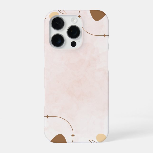 Funda Para iPhone Estética floral crema marrón Linktree | (Reverso)