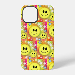 Funda Para iPhone 12 Pro Estética Indie Cara Sonriente Patrón Kid Y2K