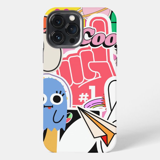 Funda Para iPhone Estética Y2K Stickers Cool  (Reverso )