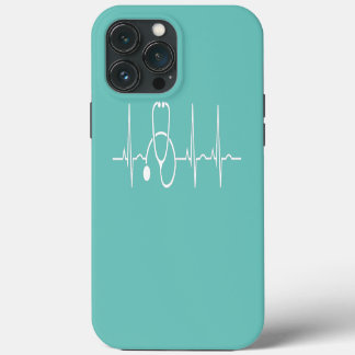 Funda Para iPhone 13 Pro Max Estetoscopio Latido EKG Enfermera Médico Doctor