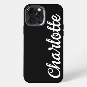 Funda Para iPhone 13 Pro Max Estilista Monograma Mínimo Moderno Color Negro luj