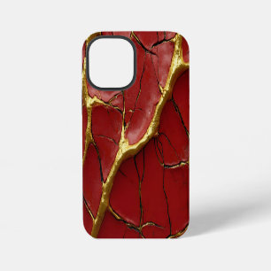 Funda Para iPhone 12 Mini Estilista rojo de oro agrietado moderno