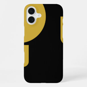 Funda Para iPhone 16 Plus Estilizado Metálico Dorado sobre Negro