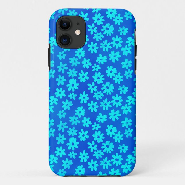 Funda para iPhone estilo Batik - Tonos de Azul (Reverso)