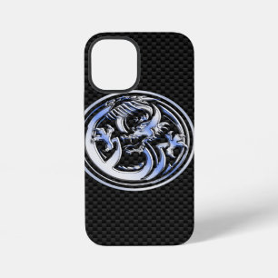 Funda Para iPhone 12 Mini Estilo Chrome Dragon Crest Impresión de fibra de c