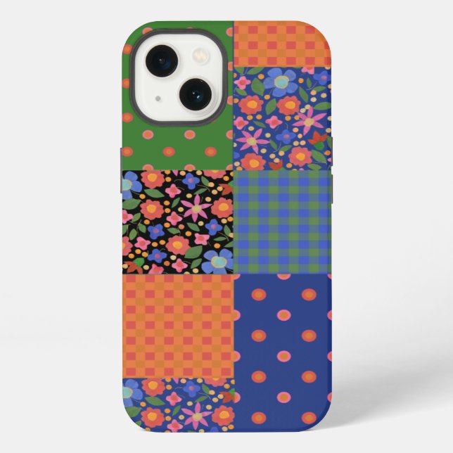 Funda Para iPhone Estilo de arte folclórico Faux Patchwork iPad Case (Reverso )