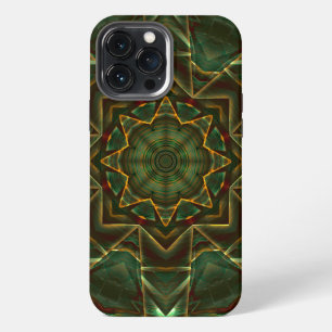 Funda Para iPhone 13 Pro Max Estilo de engranaje de caleidoscopio azul pardusco