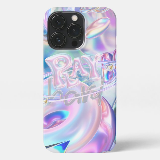 Funda Para iPhone Estilo de holograma arco iris Y2K único para iphon (Reverso)
