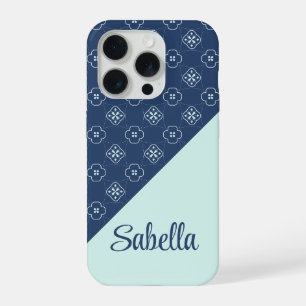 Estilo de mezclilla azul y patrón de mosaico de fl