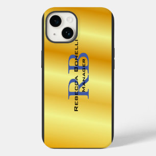 Funda Para iPhone 14 Estilo de moda Monograma Minimalista color de oro