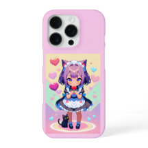 Estilo de píxel de anime de criada neko