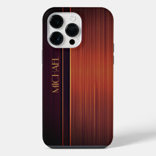 Funda Para iPhone 14 Pro Max Estilo de textura de caoba Nombre personalizado