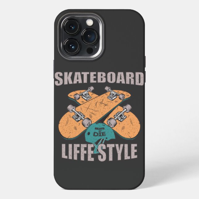 Funda Para iPhone Estilo de vida de monopatín retro (Reverso )