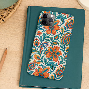Funda Para iPhone 16 Pro Max Estilo étnico colorido patrón de arte floral de pa