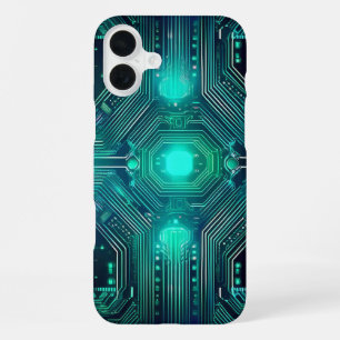 Funda Para iPhone 16 Plus Estilo Inspirado en Tecnología de Tarjeta de Circu