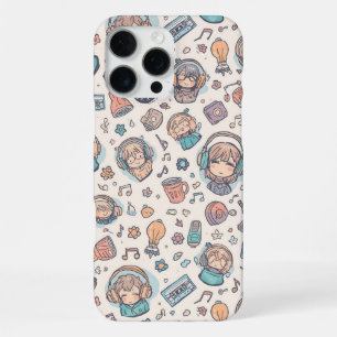 Funda Para iPhone 16 Pro Max Estilo Kawaii Lindo para Amantes de la Música y Fa