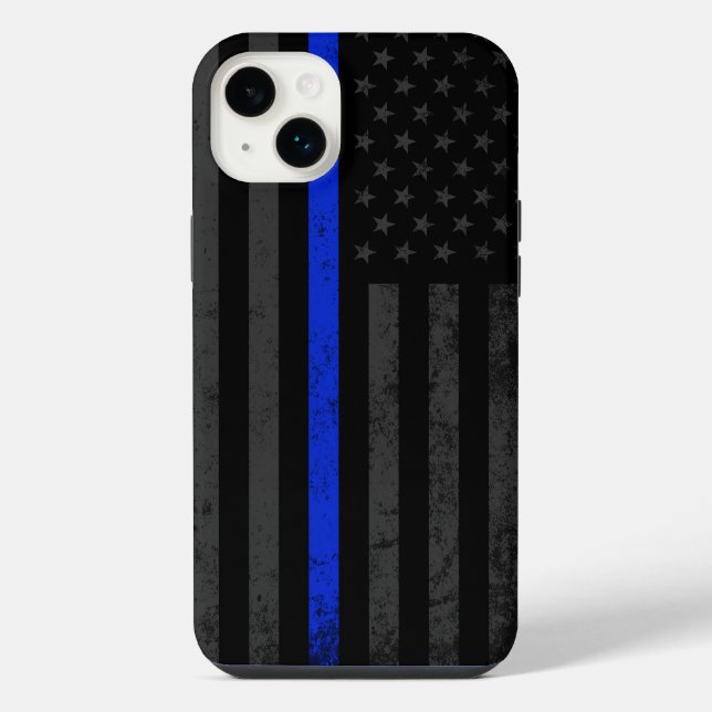 Funda Para iPhone Estilo oscuro y robusto | Bandera de la policía de (Reverso)