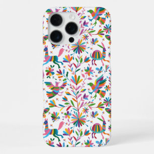 Funda Para iPhone 16 Pro Max Estilo Otomi Mexicano Patrón Brillante