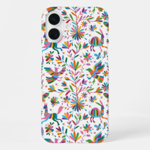 Funda Para iPhone 16 Plus Estilo Otomi Mexicano Patrón Brillante