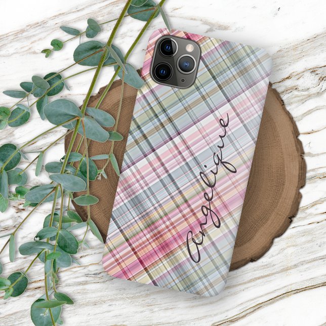 Funda Para iPhone Estilo rústico francés shabby chic patrón de cuadr (Subido por el creador)