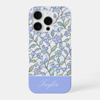 Funda Para iPhone 16 Pro Estilo Vidrio Pintado Nombre Personalizado Floral