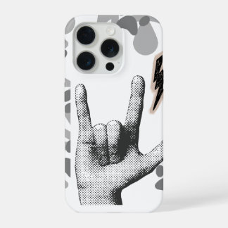 Estilo vintage de mano de rock con relámpago