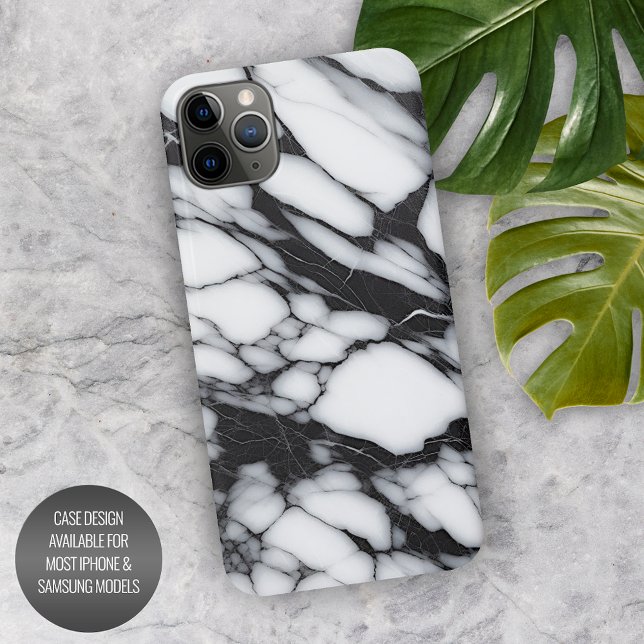 Funda Para iPhone Estiloso Patrón de arte de las olas de mármol blan (Subido por el creador)