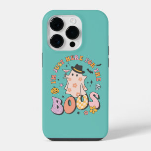 Funda Para iPhone 14 Pro Estoy aquí solo por los Boos, Retro Groovy Hallowe
