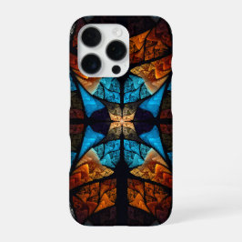 Funda Para iPhone 16 Pro Estrella acolchada abstracta en azules