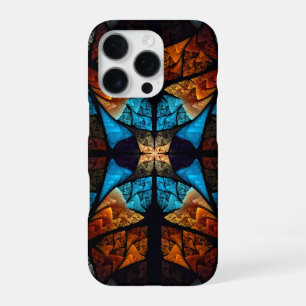Funda Para iPhone 16 Pro Estrella acolchada abstracta en azules