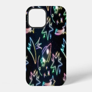 Funda Para iPhone 12 estrella de cohete de neón    