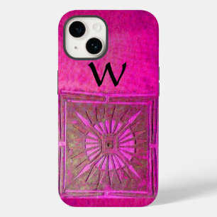 Funda Para iPhone 14 ESTRELLA DE LA MAÑANA, rosa, negro, fucsia, monogr