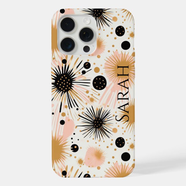 Funda Para iPhone Estrella rosa del Boho moderno (Reverso )