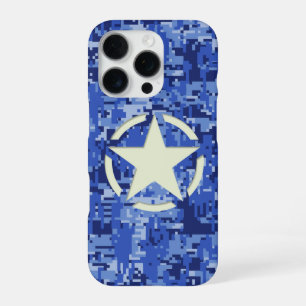 Funda Para iPhone 16 Pro Estrella sobre fondo de camuflaje naval