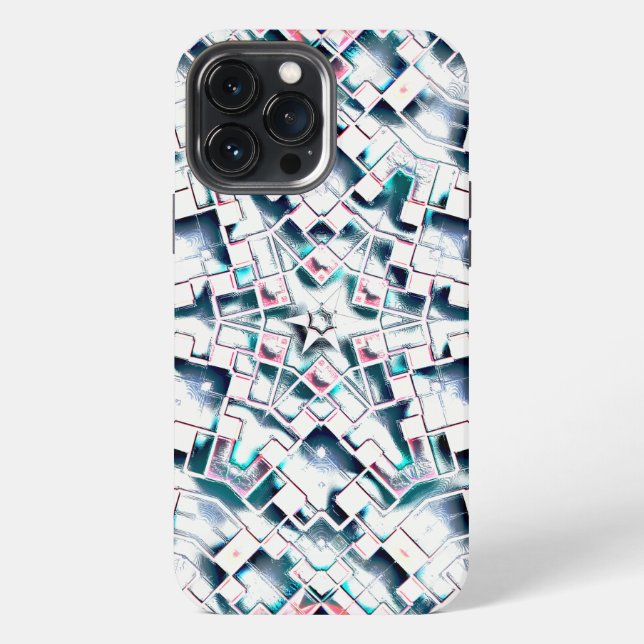 Funda Para iPhone Estrellas abstractas en caleidoscopio de baldosas  (Reverso )