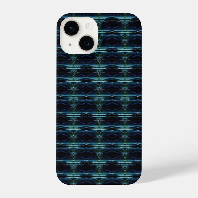 Funda Para iPhone Estrellas de arcoiris verdes azules, patrón Artdec (Reverso )