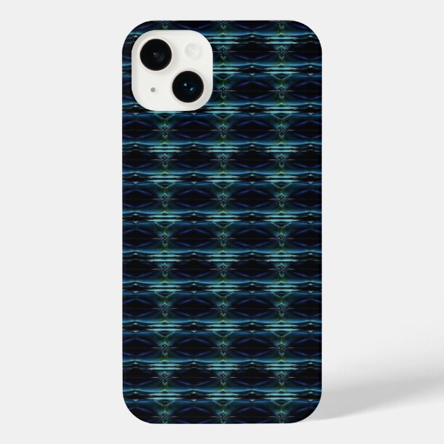 Funda Para iPhone Estrellas de arcoiris verdes azules, patrón Artdec (Reverso )