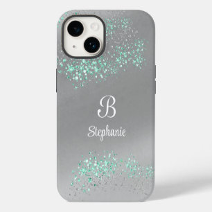 Funda Para iPhone 14 Estrellas de brillo mágico modernas plateadas