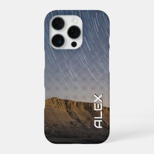 Funda Para iPhone 16 Pro Estrellas de larga exposición sobre la montaña - c