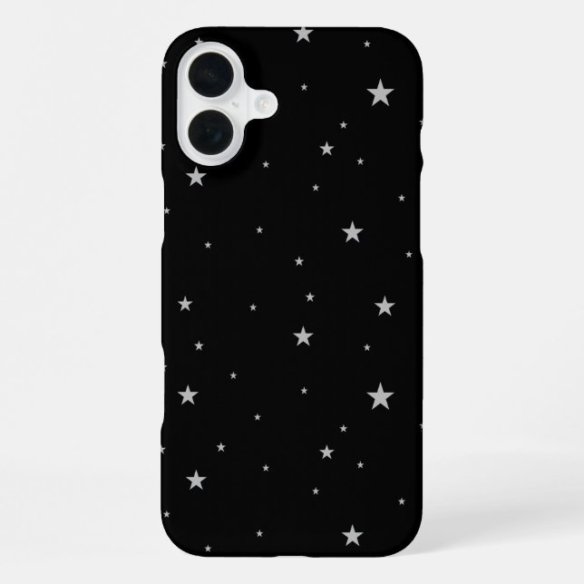 Funda Para iPhone Estrellas de plata sobre negro (Reverso )