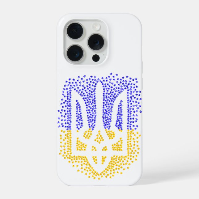 Funda Para iPhone Estrellas de tridente de heraldry de Ucrania (Reverso )